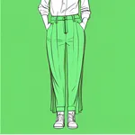 bright green frilly pants image